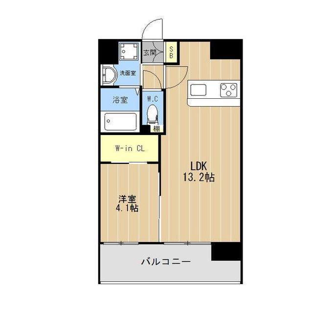 LIBTH水前寺駅前(1LDK/5階)の間取り写真