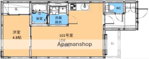 REGALESTセゾン(1LDK/1階)の間取り写真