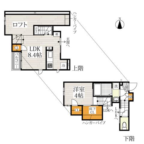 CB南熊本ヴィータ(1LDK/1階)の間取り写真