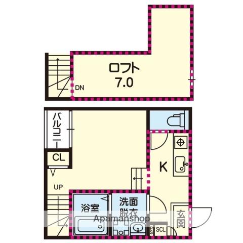 ステラ清水新地(1K/1階)の間取り写真