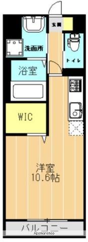 クロスディアⅡ(ワンルーム/2階)の間取り写真