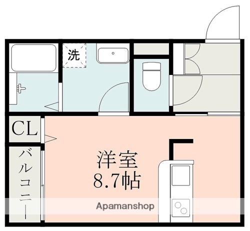 マーレ光の森(ワンルーム/1階)の間取り写真