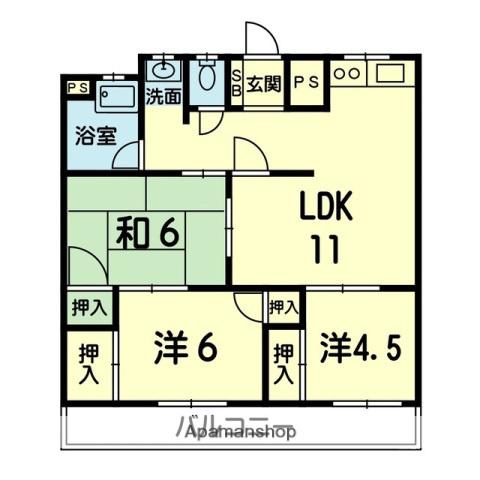 アメニティL(3LDK/1階)の間取り写真