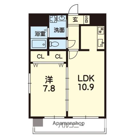 ドノーレ銀座通(1LDK/5階)の間取り写真