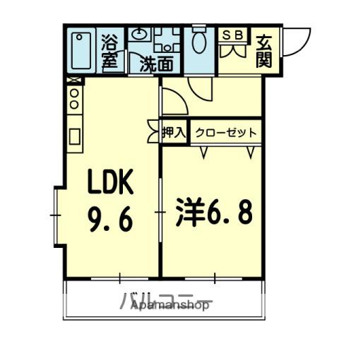 カーサ・リポサンテ(1LDK/1階)の間取り写真