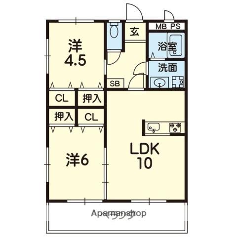 MTガーデン(2LDK/1階)の間取り写真