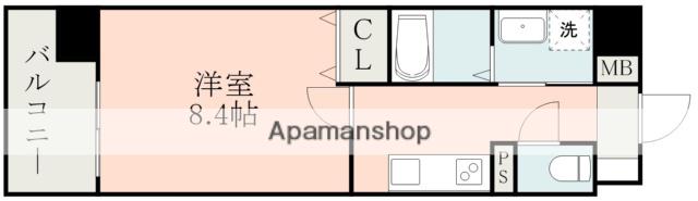 COLAS MIFUNE イースト(1K/7階)の間取り写真