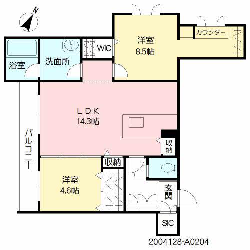 シャーメゾンクレストール御領(2LDK/2階)の間取り写真