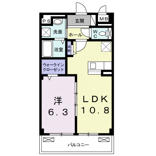 アニメートグレイス(1LDK/1階)の間取り写真