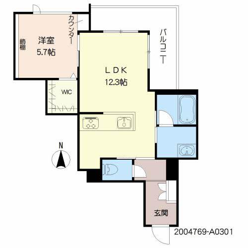 シャーメゾンARISTIO(1LDK/3階)の間取り写真