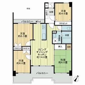 シティライフ県立大通(4LDK/3階)の間取り写真