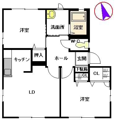 アンジェハウス近見(2LDK/1階)の間取り写真