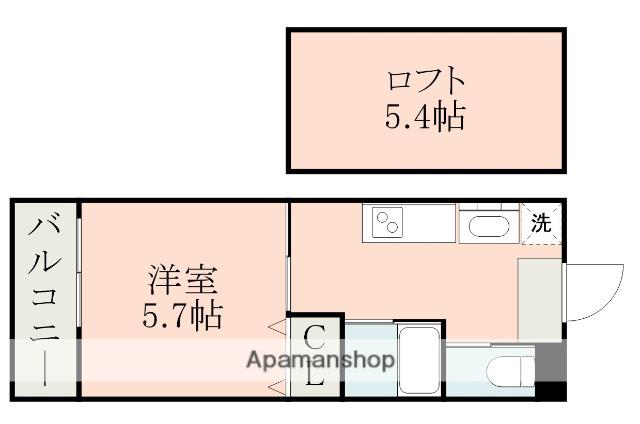 MODERN PALAZZO光の森(1K/2階)の間取り写真