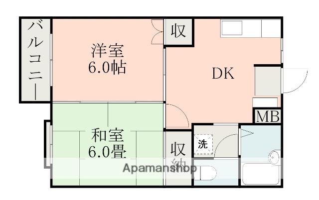 クラシカル小山(2DK/1階)の間取り写真