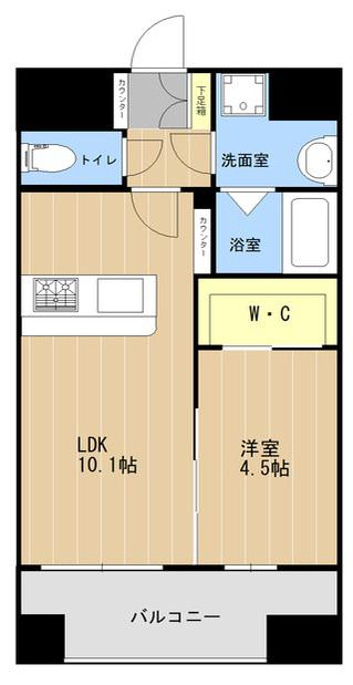LIBTH九品寺Ⅱ(1LDK/11階)の間取り写真