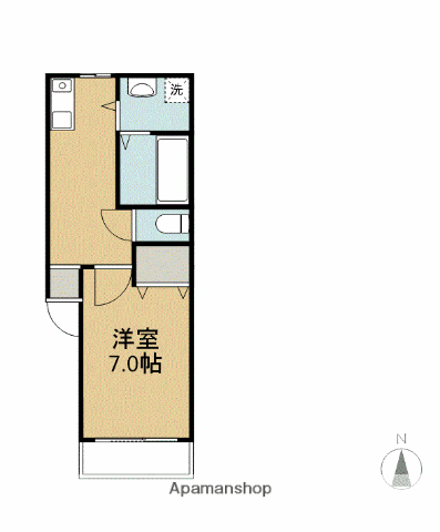 エスペランサⅡ(1DK/1階)の間取り写真