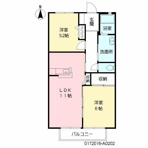 シャロームエステート(2LDK/2階)の間取り写真