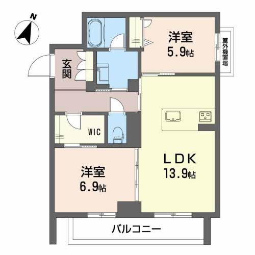 シャーメゾン MIRAI(2LDK/2階)の間取り写真