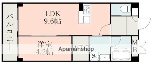 フラワーラブⅡ(1LDK/4階)の間取り写真