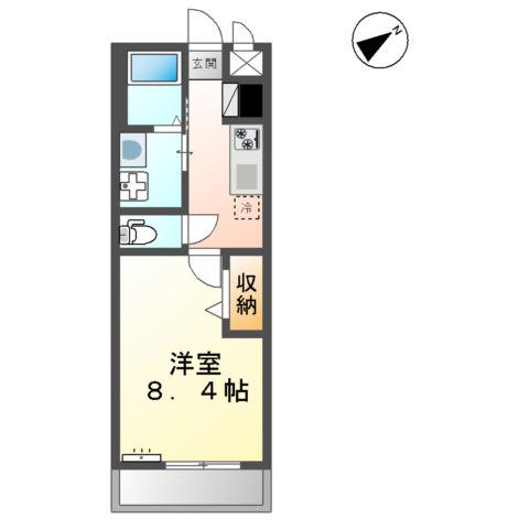 TIEDE HOUSE・K(1K/2階)の間取り写真