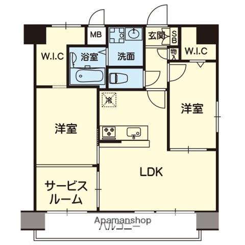 FOR U 県立大南(2SLDK/7階)の間取り写真