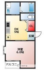 MAJOR壺川(1DK/1階)の間取り写真
