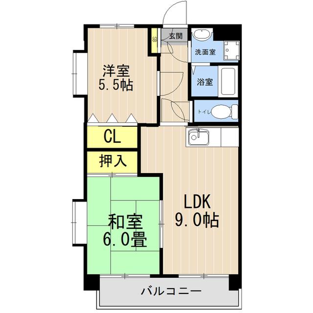 ヴェルデ5(2LDK/4階)の間取り写真