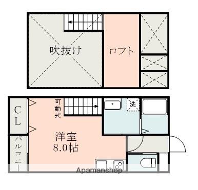 LANDY大津(ワンルーム/2階)の間取り写真