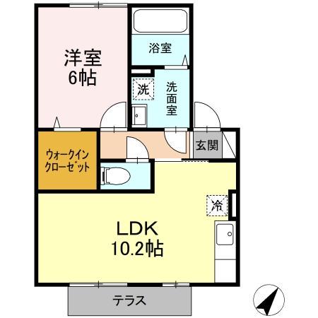 グリュック春(1LDK/1階)の間取り写真