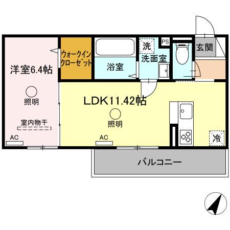 サン ベルナール(1LDK/2階)の間取り写真