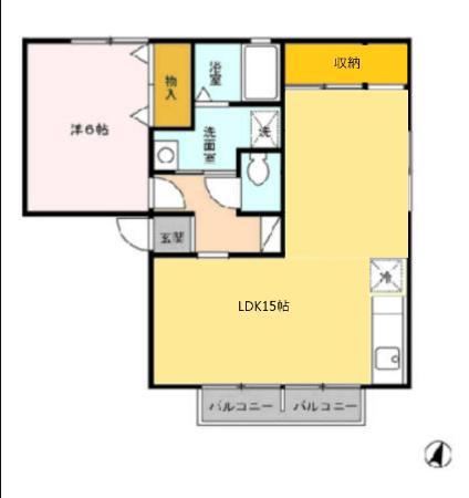 セジュールさかえ(2DK/2階)の間取り写真