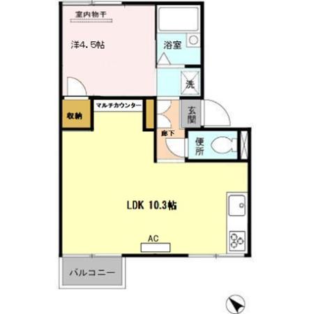 レジデンス御領(2K/2階)の間取り写真