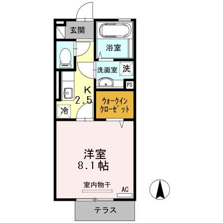 ソライズ(1K/1階)の間取り写真
