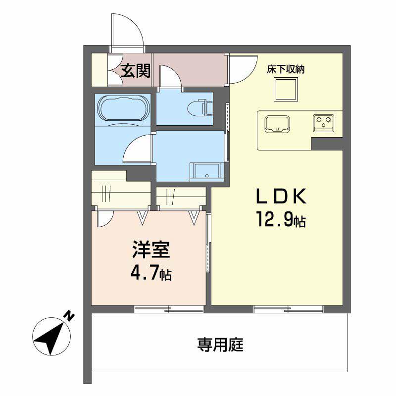 ベンガレンシス(1LDK/1階)の間取り写真