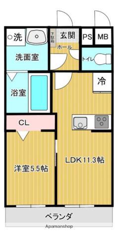 SGM花立(1LDK/1階)の間取り写真