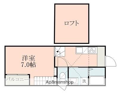グランクリュ龍田(1K/2階)の間取り写真