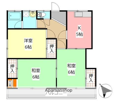 古賀ハイツ(3K/2階)の間取り写真