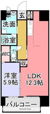 グレイスピア大津5(1LDK/5階)の間取り写真