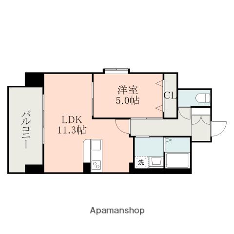 プリグレイス琴平(1LDK/5階)の間取り写真