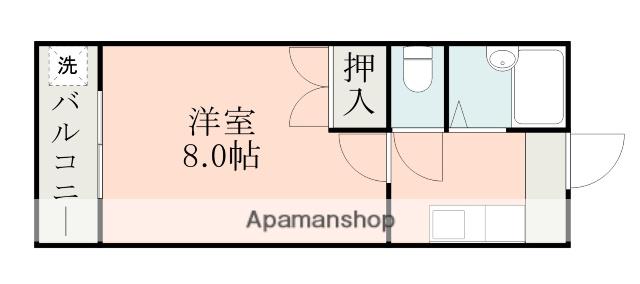 プライマリー黒髪Ⅰ(1K/3階)の間取り写真