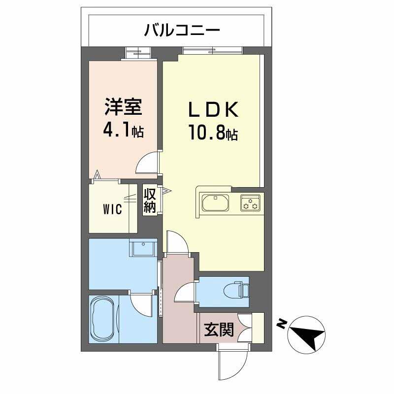 PARADISO本荘(1LDK/3階)の間取り写真