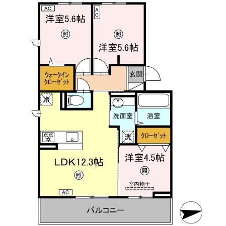 ヴィラ・セレーノ(3LDK/3階)の間取り写真