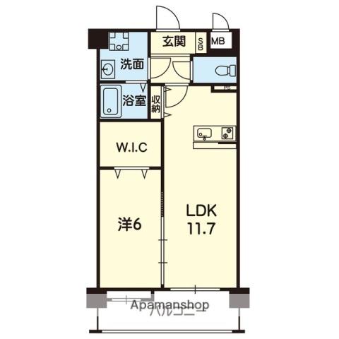 シエル大津ウエスト(1LDK/2階)の間取り写真