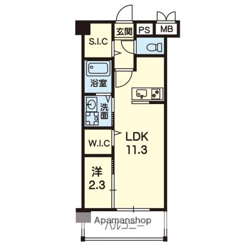 アンミライ大津(1LDK/2階)の間取り写真