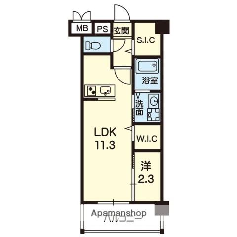 アンミライ大津(1LDK/2階)の間取り写真