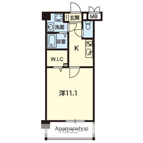 アンミライ大津(1K/2階)の間取り写真
