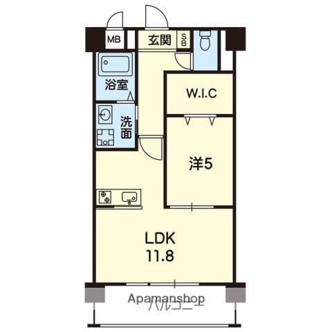 シエル大津イースト(1LDK/1階)の間取り写真