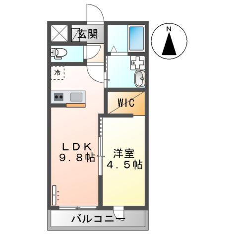 PLUMA BRANCA(1LDK/2階)の間取り写真