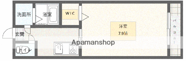 ソリテール月出(1K/4階)の間取り写真