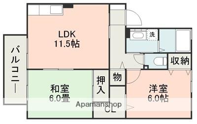 グランメールD棟(2LDK/2階)の間取り写真